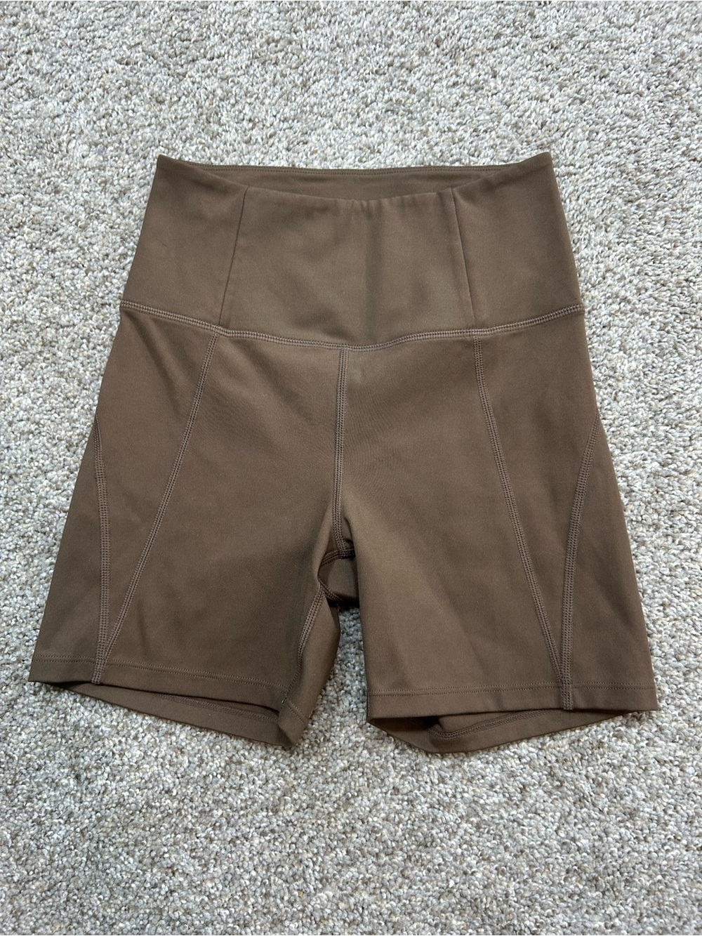 girlfriend collective Brown High-Rise Bike Shorts
